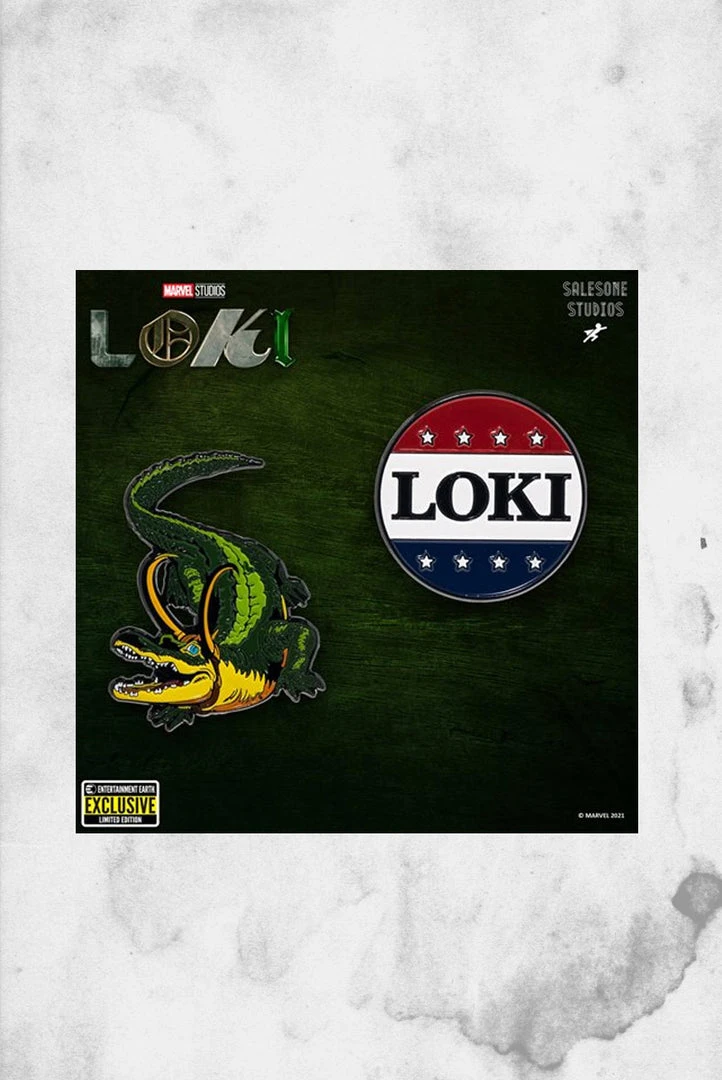 EE Enamel Pins Loki - President Loki Button & Alligator - Set (Enamel Pin)