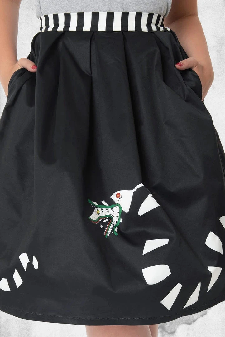 Unique Vintage Skirts Beetlejuice - Sandworm Jayne Swing Skirt