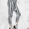 Kreepsville Stripe White Capri Leggings