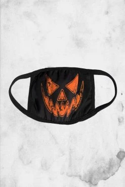 Kreepsville Fabric Face Masks Distressed Pumpkin - Face Mask