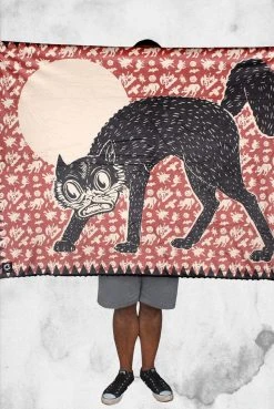 Creepy Company Beistle® - Funky Cat Throw Blanket Crypt Goods
