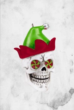 HorrorNaments Christmas Skull Ornament