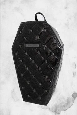 Rock Rebel Coffin Backpack - Black Quilted