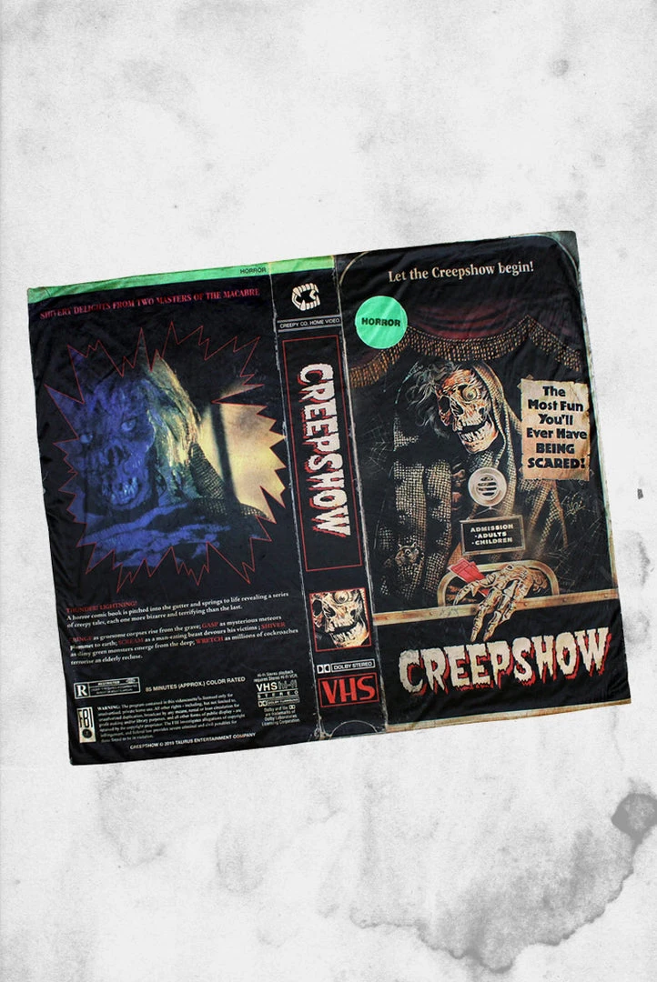 Creepy Company Creepshow VHS Throw Blanket Crypt Goods