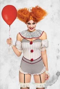 Leg Avenue IT Sewer Killer Clown Costume Set Costumes