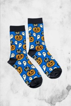 Creepy Company Tights / Socks Cat & Ghoul Socks
