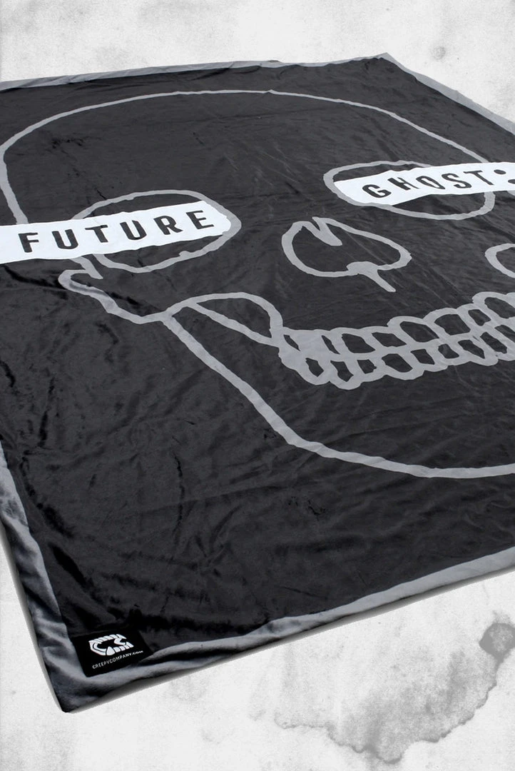 Creepy Company Crypt Goods Future Ghost Skull Throw Blanket