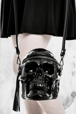 KillStar Grave Digger - Skull Handbag (Black) Bags