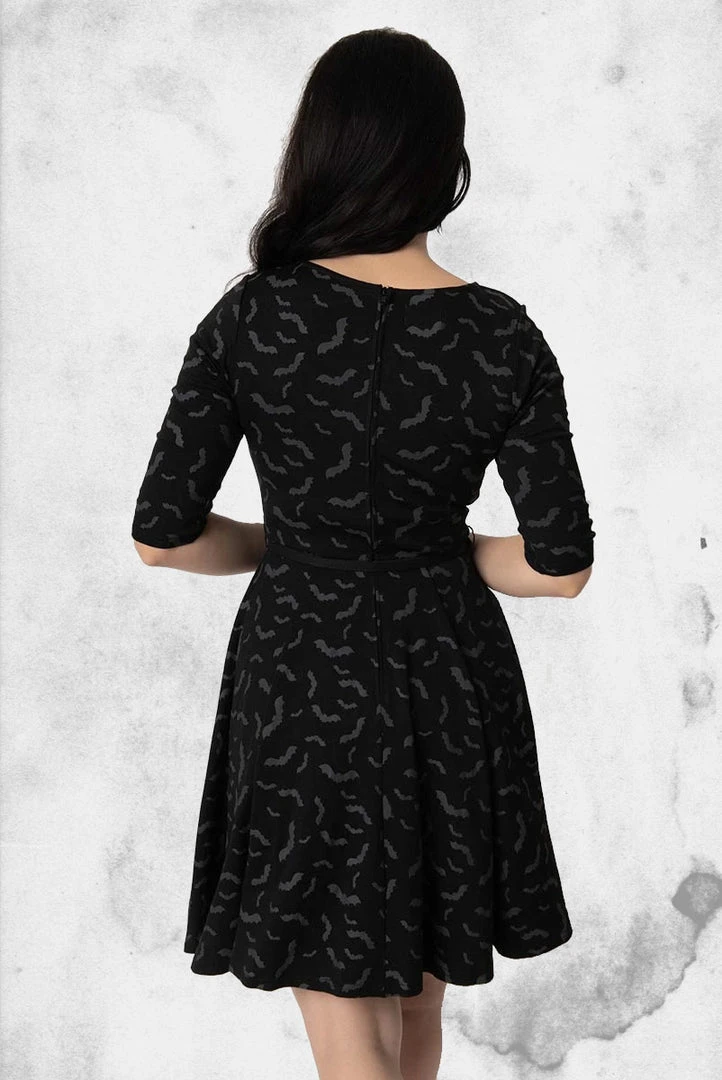 Unique Vintage Dresses & Bottoms Bat Print Stephanie Flare Dress