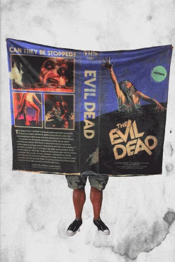 Creepy Company Crypt Goods Evil Dead VHS Throw Blanket