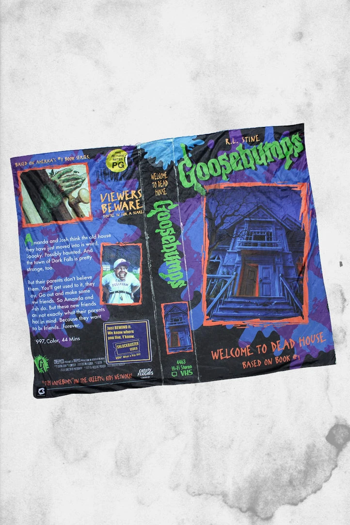 Creepy Company Goosebumps - Dead House VHS Throw Blanket Crypt Goods