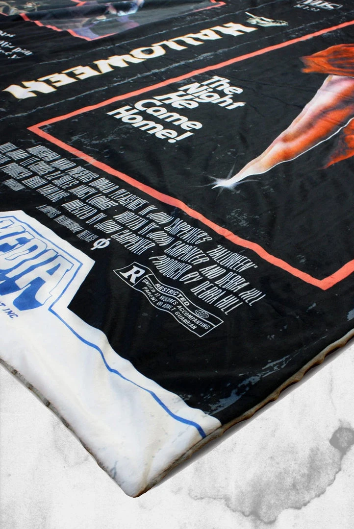 Creepy Company Halloween VHS Throw Blanket Crypt Goods