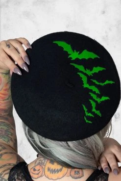 Kreepsville Accessories Bat Beret Hat (Green)