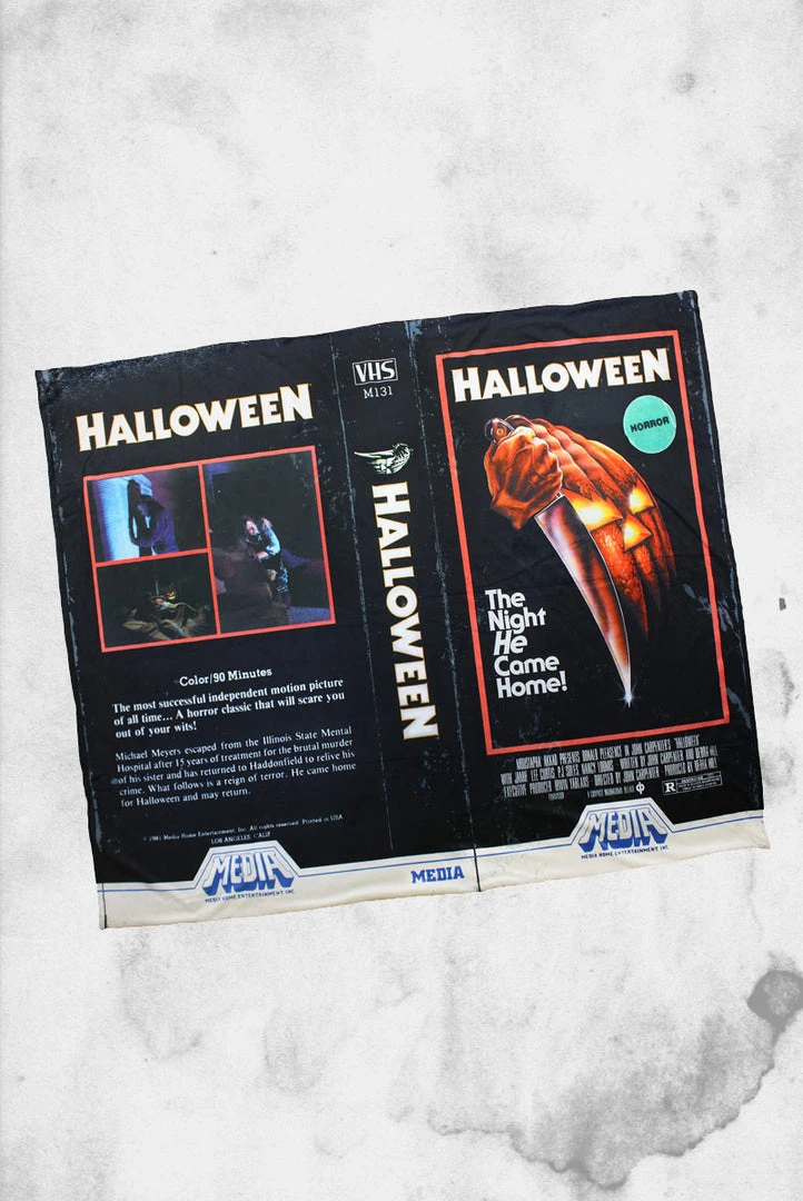 Creepy Company Halloween VHS Throw Blanket Crypt Goods