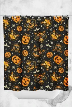 Sourpuss Classic Halloween Shower Curtain