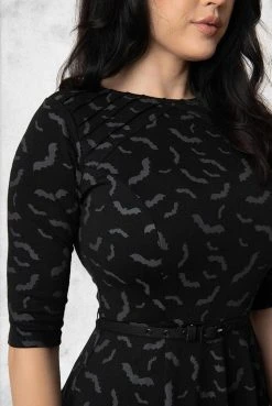 Unique Vintage Dresses & Bottoms Bat Print Stephanie Flare Dress