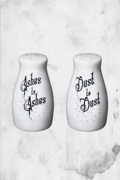 Alchemy England Crypt Goods Ashes To Ashes/Dust To Dust Salt & Pepper Shakers