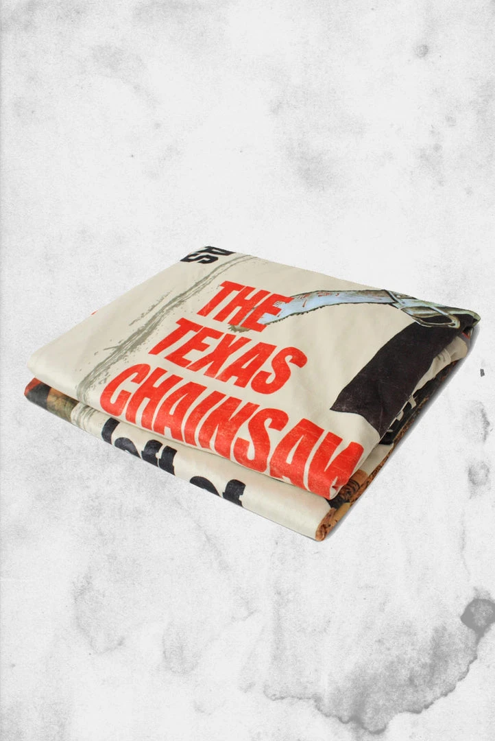 Creepy Company Texas Chainsaw Massacre VHS Throw Blanket Crypt Goods