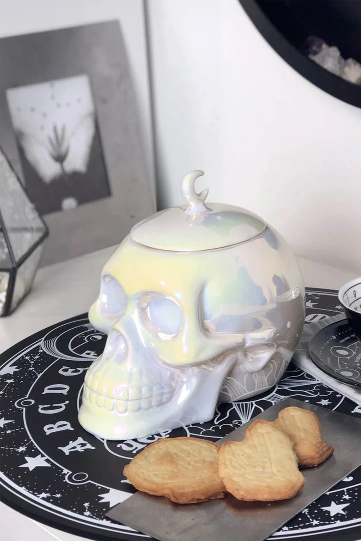 Killstar Skull Cookie Jar (Aura) Crypt Goods