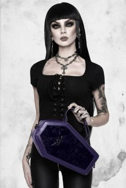Killstar Bags Vampire's Kiss Coffin Purse (Plum)