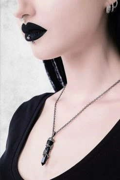 Killstar Jewelry Black Rose Necklace