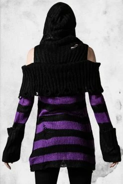 Killstar Apparel Salvia Hooded Knit Sweater