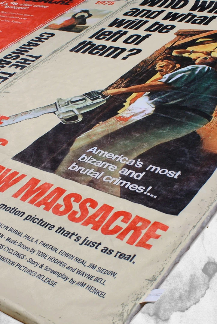 Creepy Company Texas Chainsaw Massacre VHS Throw Blanket Crypt Goods