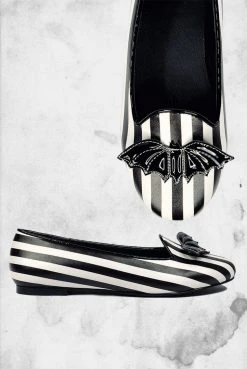 STRANGE CVLT - Lydia Stripped Bat Flats Shoes