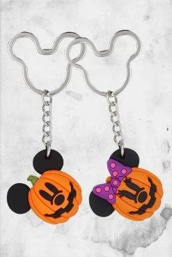 Monogram Mickey / Minnie Pumpkin Halloween Keychain Everything Else