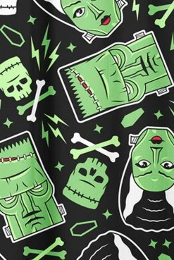 Sourpuss The Monsters Shower Curtain