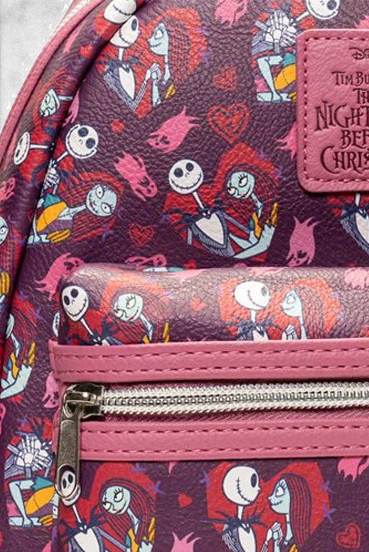 Loungefly Bags Nightmare Before Christmas - Jack And Sally Hearts Mini-Backpack