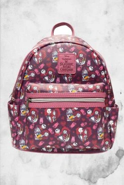 Loungefly Bags Nightmare Before Christmas - Jack And Sally Hearts Mini-Backpack