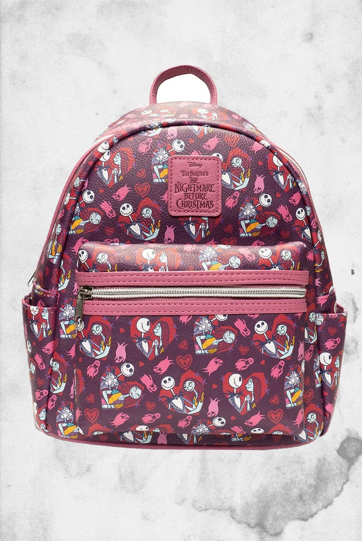 Loungefly Bags Nightmare Before Christmas - Jack And Sally Hearts Mini-Backpack
