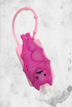 Kreepsville Fabric Face Masks Pink Bat Hand Sanitizer Holder