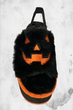 STRANGE CVLT - Lilly Jack-O-Lantern Black/Orange Sandal