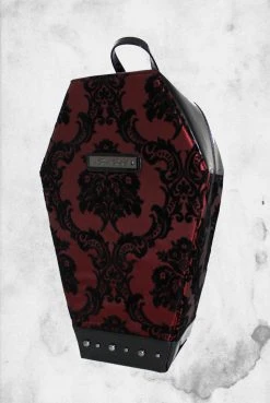 Rock Rebel Bags Coffin Backpack - Red Damask