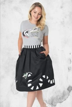 Unique Vintage Skirts Beetlejuice - Sandworm Jayne Swing Skirt