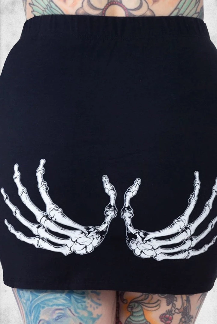 Kreepsville Skeleton Glow Mini Skirt Skirts