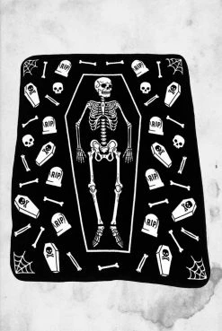 Sourpuss Skeleton Throw Fleece Blanket
