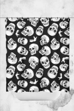 Sourpuss Crypt Goods Anatomical Skulls Shower Curtain