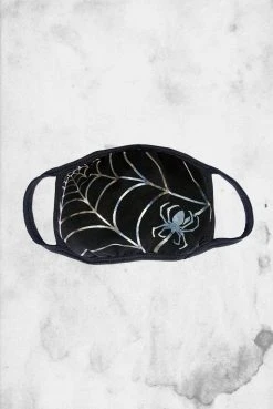 Kreepsville Spiderweb Silver Foil - Face Mask