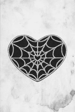Kreepsville Spiderweb Heart Silver Patch Pins & Patches