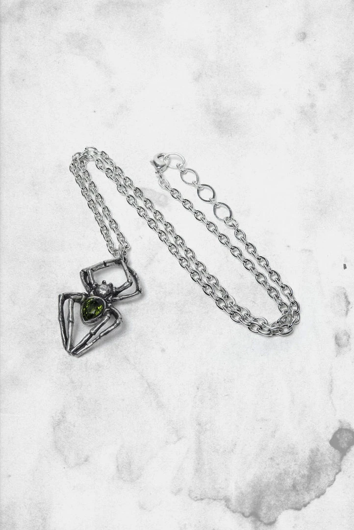 Alchemy England Jewelry Emerald Spiderling Pendant Necklace