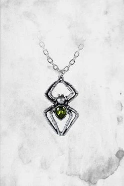 Alchemy England Jewelry Emerald Spiderling Pendant Necklace