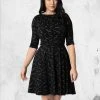 Unique Vintage Dresses & Bottoms Bat Print Stephanie Flare Dress