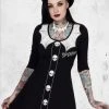 Kreepsville Spooky Girl 3/4 Sleeve Flare Dress