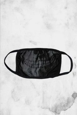 Kreepsville Fabric Face Masks Gray Skull - Face Mask