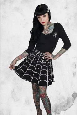 Kreepsville Spiderweb Skater Dress