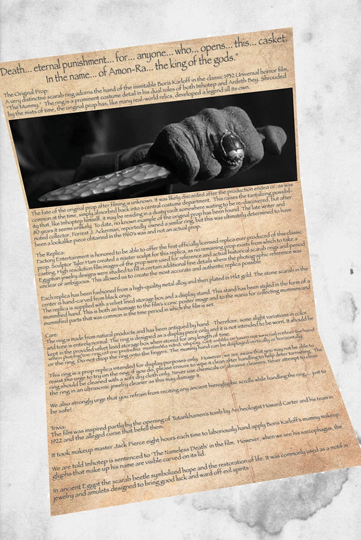 Factory Entertainment Universal Monsters - The Mummy Ring Prop Replica Cosplay