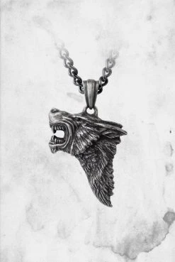 Alchemy England Dark Wolf Pendant Necklace